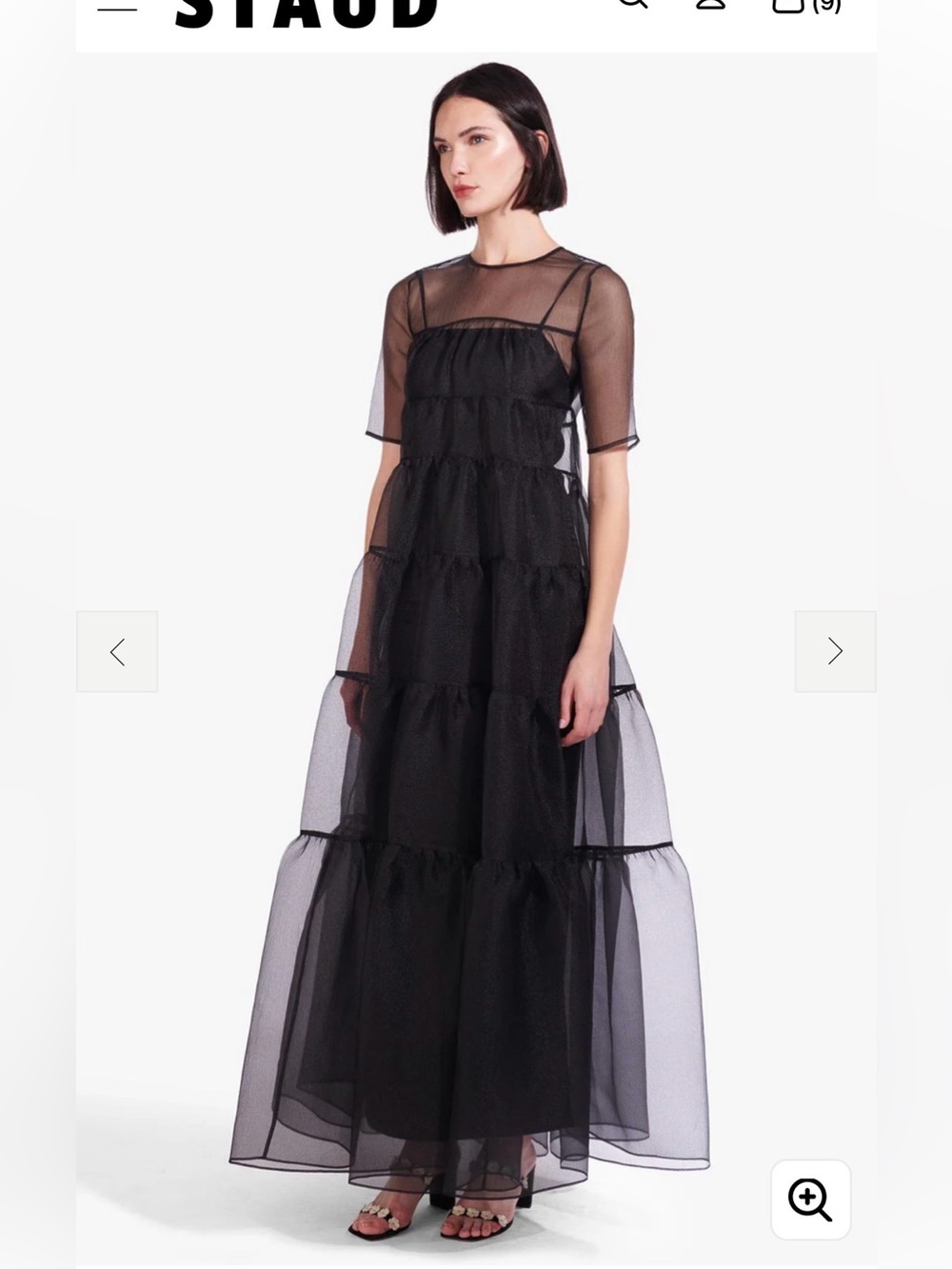 NWT STAUD Hyacinth Black Maxi Dress - M